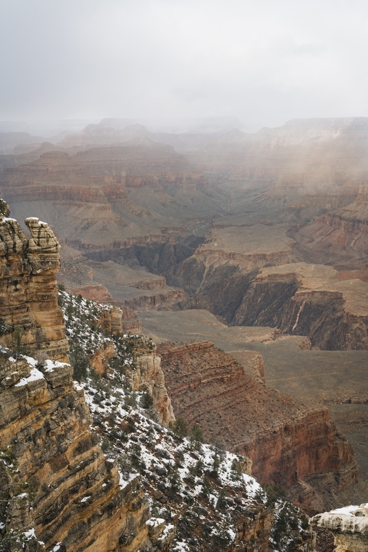 Grand Canyon Vista During Winter Storm