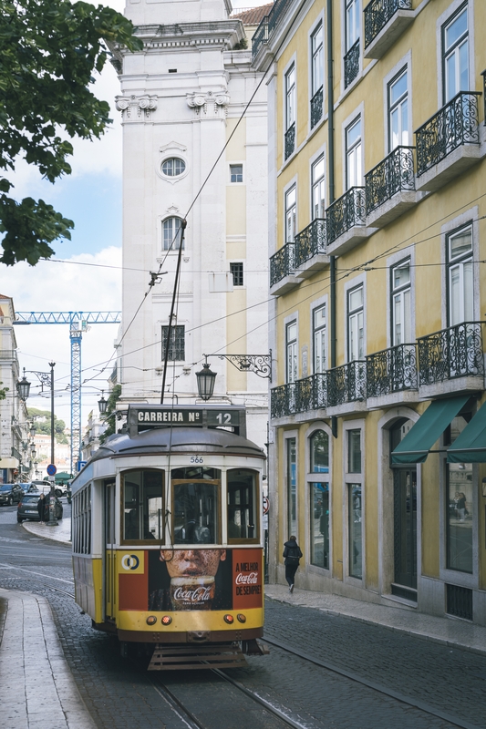 Historic Tram on Carreira Street, Lisbon