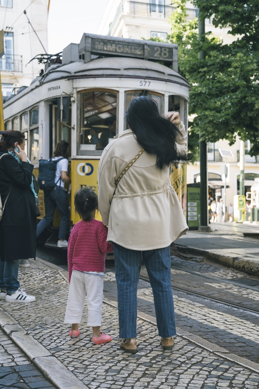 Boarding Tram 28 In Lisbon