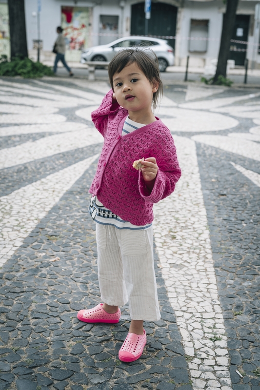 Lulu on the Mosaic Streets of Lisbon