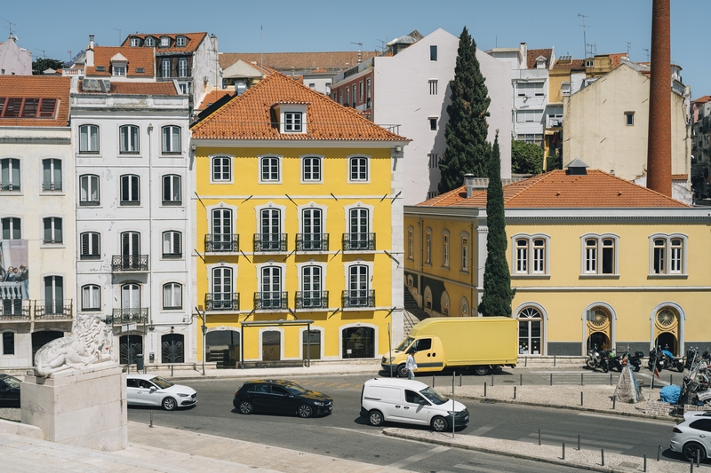Colorful Historic Buildings In Lisbon Portugal
