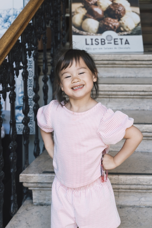 Lulu Outside a Lisbon Pastry Shop